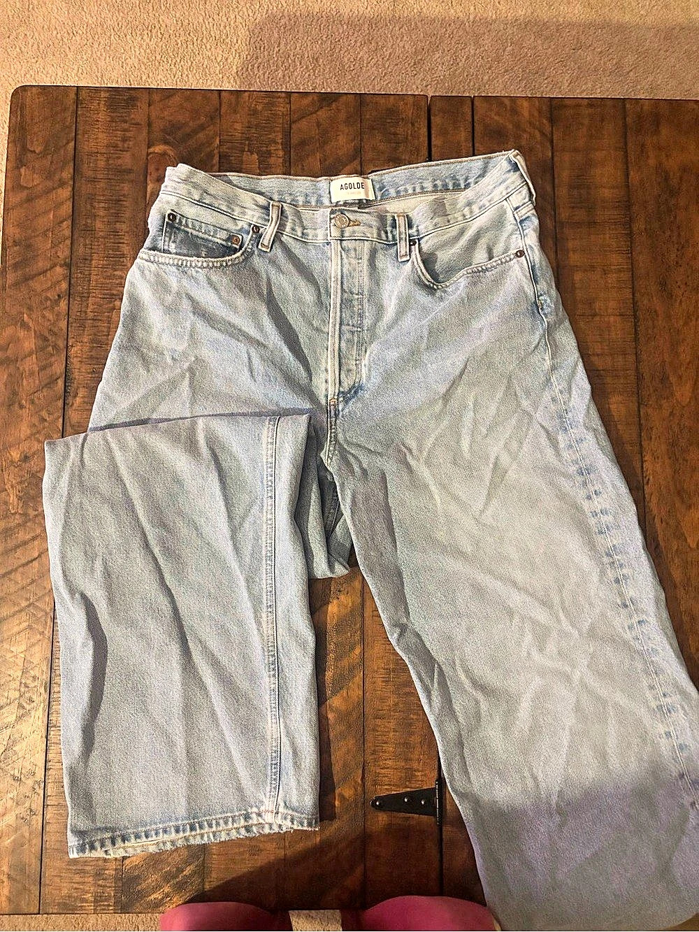 AGOLDE Baggy Jeans Straight Leg Blue Waist 29